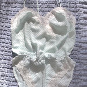 Mint Green Vintage Bodysuit Lingerie